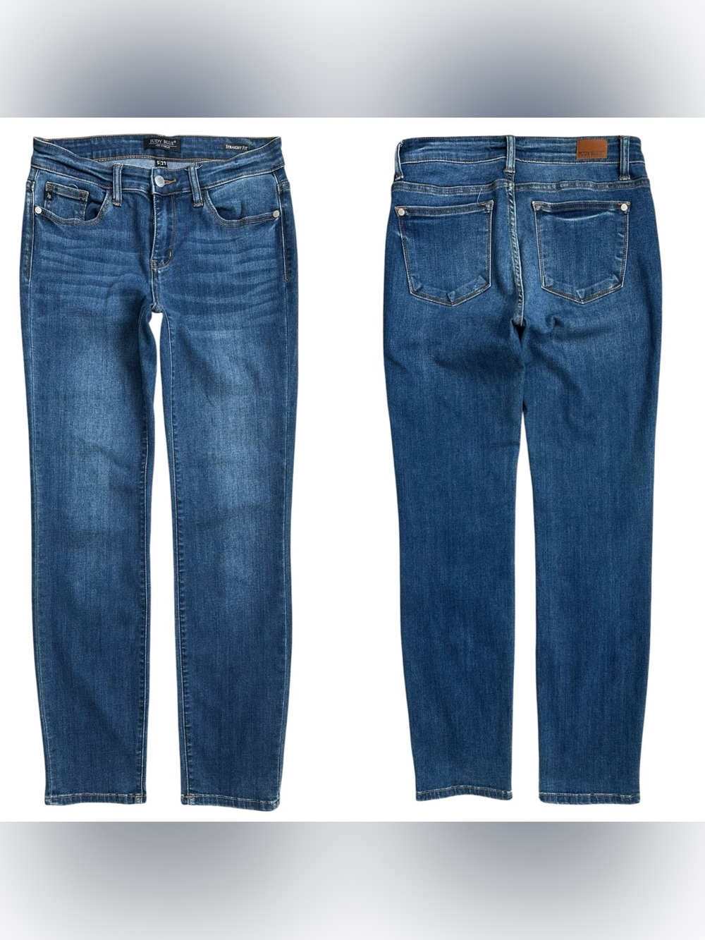 Judy Blue Dark Wash Mid Rise Zipper Fly Straight Fit Jeans Size 5/27